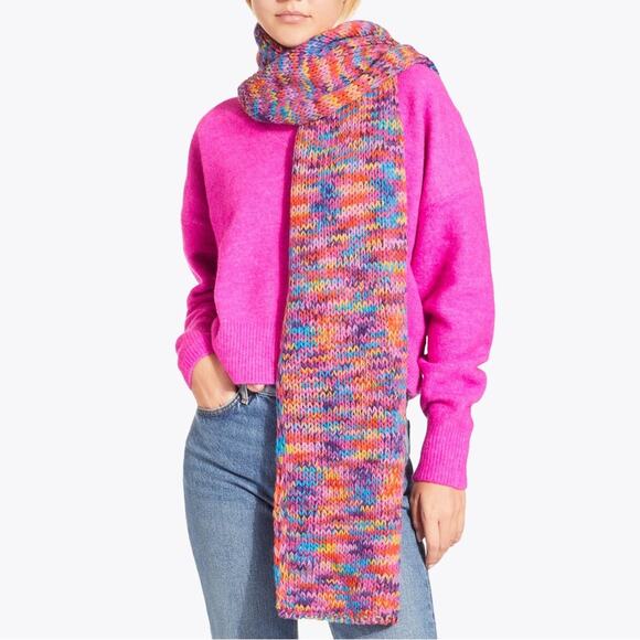 Kurt Geiger Multicolor Rainbow Knit Scarf New - Picture 1 of 5